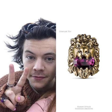 gold gucci lion ring|harry styles gucci lion ring.